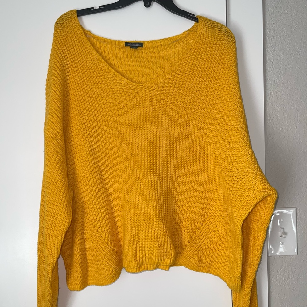 Yellow V-Neck Women's Sweater